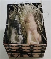Two poodle shaped soaps with original box