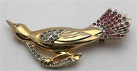 Clear & Pink Stone Bird Broach