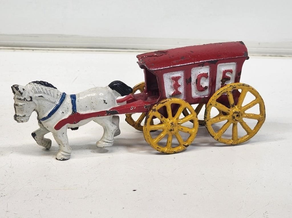 Cast Iron Ice Wagon Toy