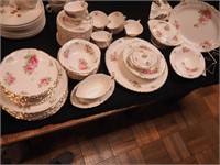 57 pieces of Pope Gosser china Rose