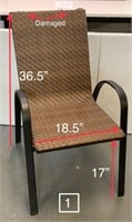Stackable Woven Outdoor Arm Chair (damaged top)