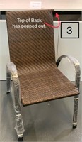 Stackable Woven Outdoor Arm Chair -damaged top bar