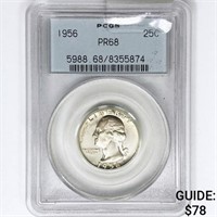 1956 Washington Silver Quarter PCGS PR68