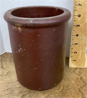 Brown stoneware crock