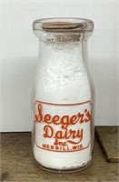 Seeger’s Dairy bottle, Merrill, WI