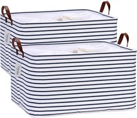 Hinwo 2-Pack Extra Large Canvas Fabric Storage Bag