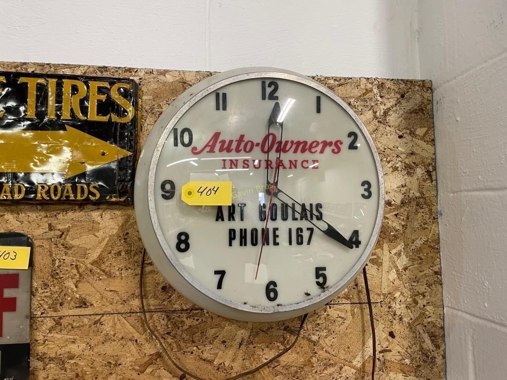Auto Owners Insurance Glass Clock
