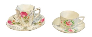2 Japanese Tea Cups & Saucers