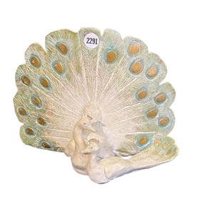 Vintage Peacock Sculpture Figure