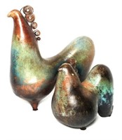 Metal Chicken Sculptures