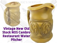2 Vintage NOS Cambro Restaurant Tan Water Pitchers