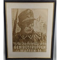 Framed World War II German Propaganda Poster, Giv