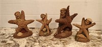 SET OF 4 "STAR FISH" FIGURINES BY TOM CLARK