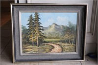 framed painting, oil on canvas, signed by artist