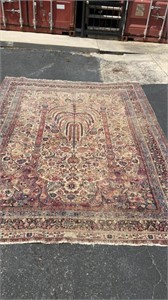 Oriental area rug, very worn, 8’ x 10-6"