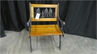 COWBOY IRON AND WOOD PATIO BENCH