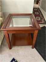 End table with glass top