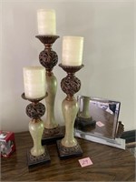 Candlesticks & mirror