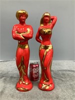 Pair of Figurines  Approx. 17" Tall