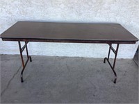 6ft Wood Top Folding Table