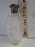 OLD PERFUME BOTTLE WITH STERLING TOP