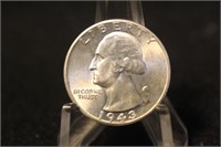 1943-D Uncirculated Washington Silver Quarter