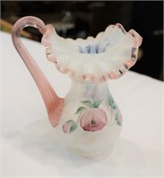 Hand painted Fenton pitcher