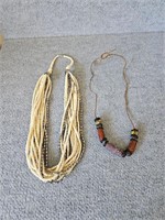 TWO VINTAGE BEADED NECKLACES