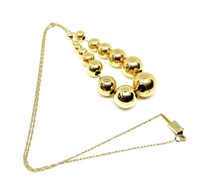 Very Thin14K Necklace with 14K Beads.