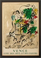 Marc Chagall "Vence" Color Poster Circa 1954