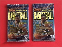 (2) 1996-97 Topps Basketball Packs Kobe Rookie
