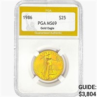 1986 $25 1/2oz. American Gold Eagle PGA MS69