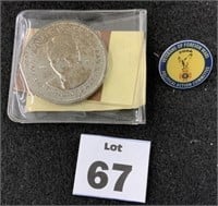 Ronald Reagan Commemorative Coin VFW Button