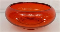 Vintage Amberlina glass bowl 6"