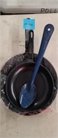 2 peice non stick frying pan and spoon