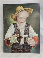 Paul Jones & Co Pure Rye Whiskey Advertising Sign