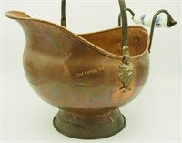 Antique Copper Brass Small Ash Coals Bucket