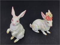 2 Vtg Lefton Japanese Rabbit Figures