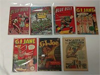 9 Comics - Blue Bolt, GI Jane, GI Joe. Including: