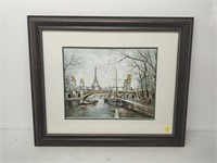 framed Eiffel tower print- 23x20''