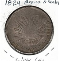 1824 Mexico 8 Reales Silver Coin