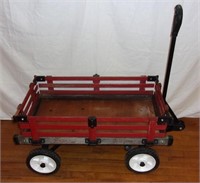 Vintage wooden wagon w/ side rails.