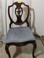 SHIELD BACK CHAIR AND FLOOR LAMP, SHOWS WEAR