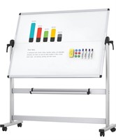 VIZ-PRO Double-Sided Mobile Whiteboard, 48 x 36