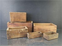Lot of Vintage Wooden Adv. Boxes