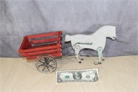 Antique Folk Art Horse buggy Whirly Gig toy