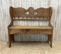 Vintage Wooden Heart Country Bench