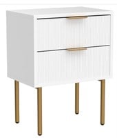 White Mid-century Modern Bedside Table