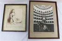 Framed lithograph/Ballet Dancer & Messimo Bellini