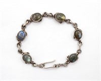 925 Sterling Silver Labradorite Gemstone Bracelet